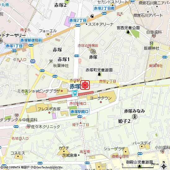 赤塚支店付近の地図
